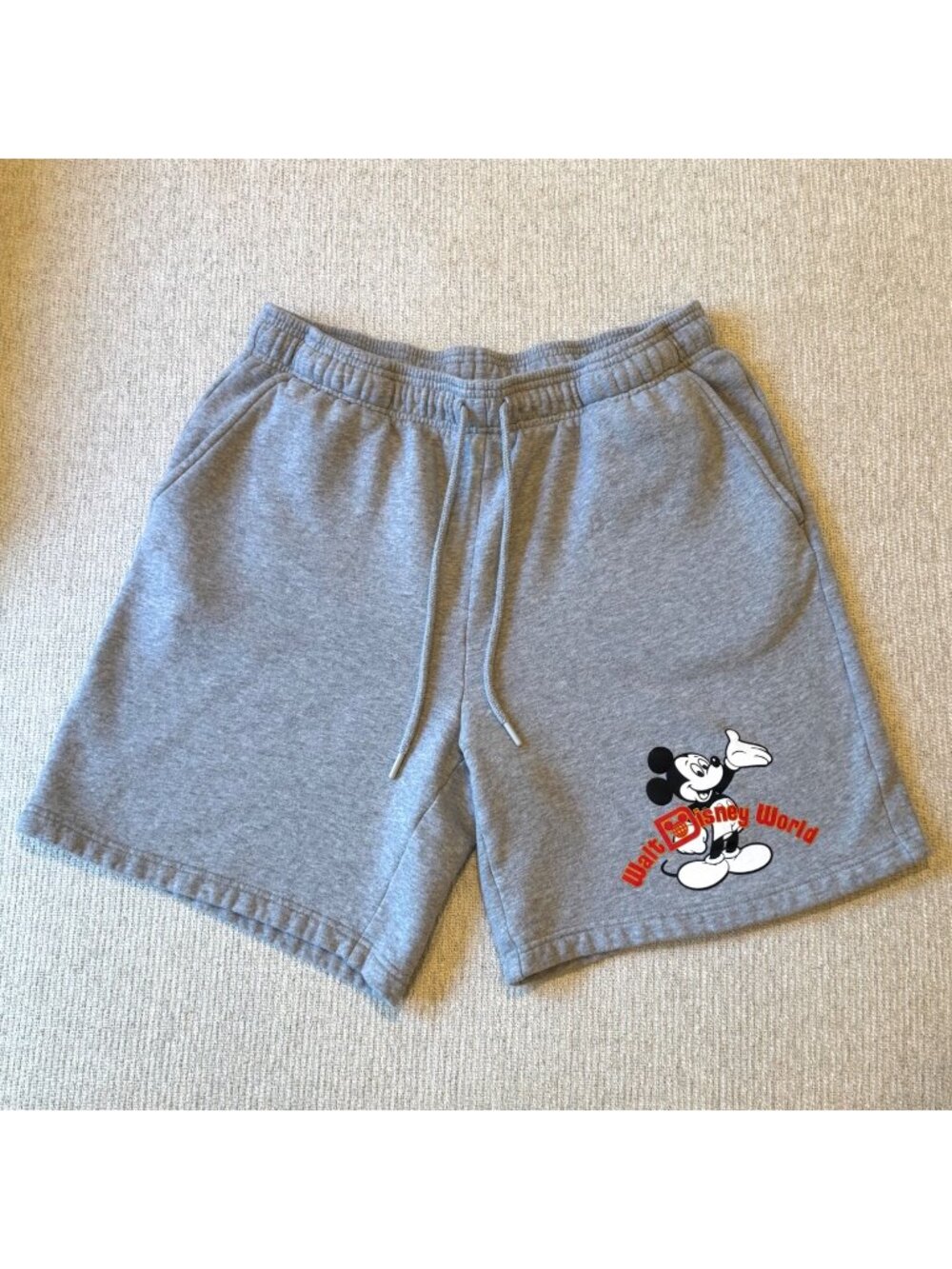 Disney Parks Mens Size Large Gray Sweat Shorts Walt Disney World Mickey Mouse